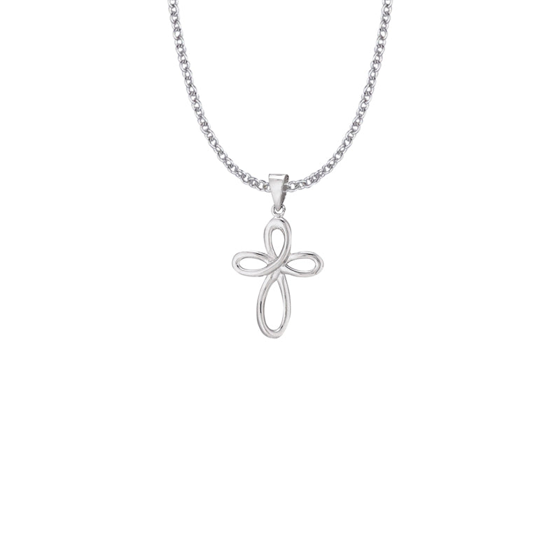 Bow Cross Necklace Silver
