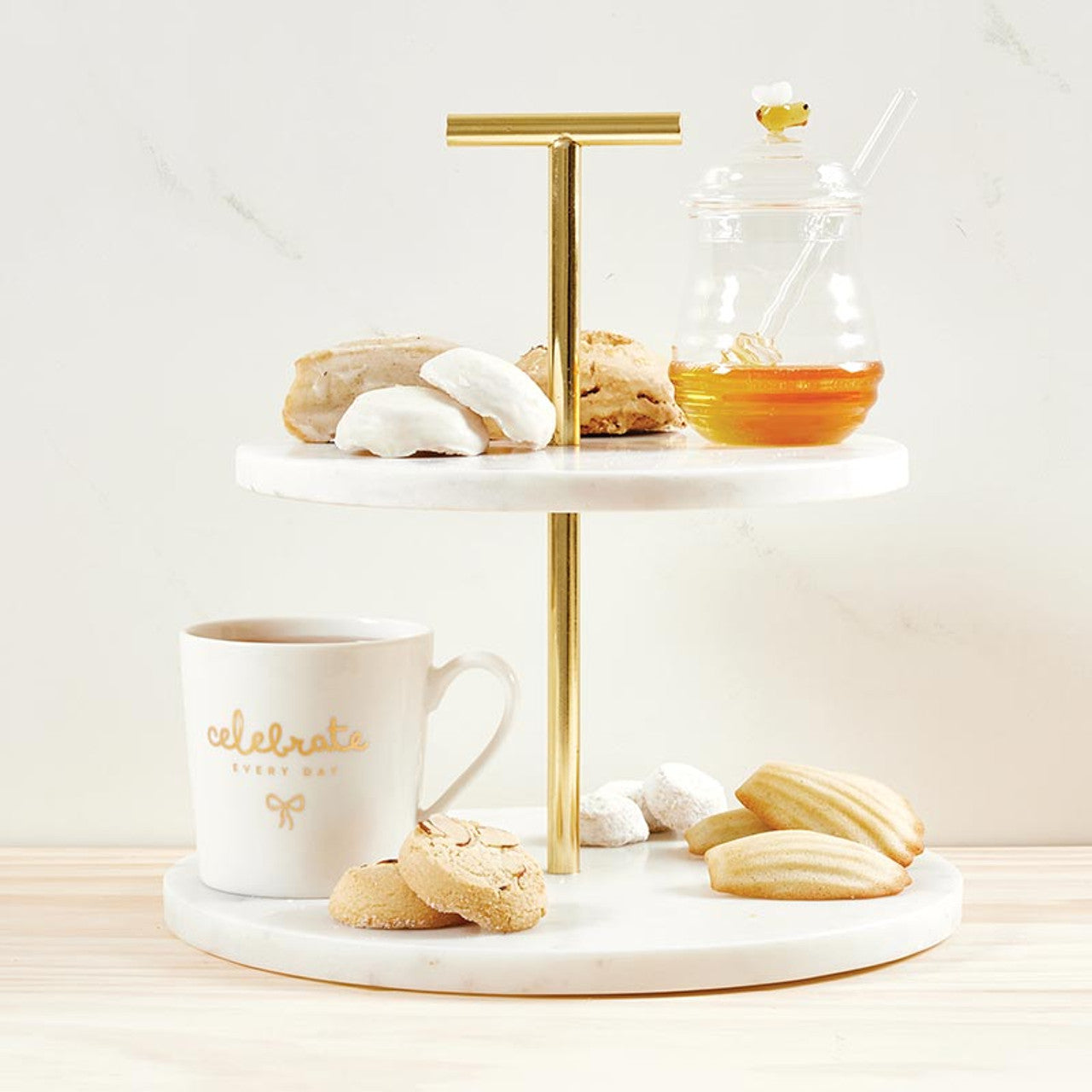 Marble + Gold Tiered Stand