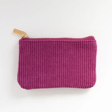 Corduroy Coin Pouch- Raspberry