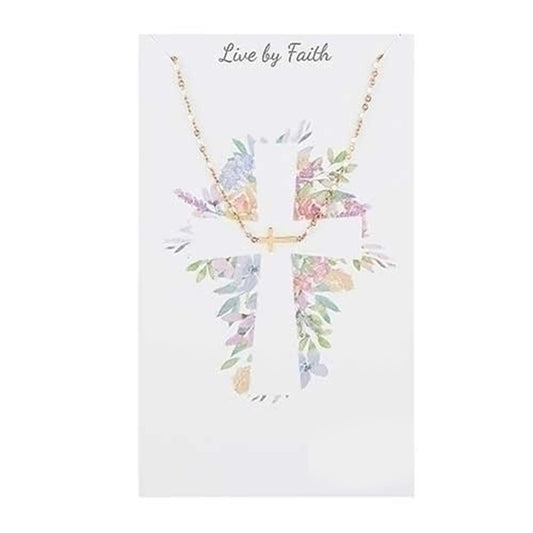 Live by Faith cross necklace