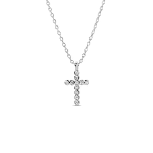 Delicate Cz Cross Pendant Silver