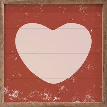 Pink Heart On Red