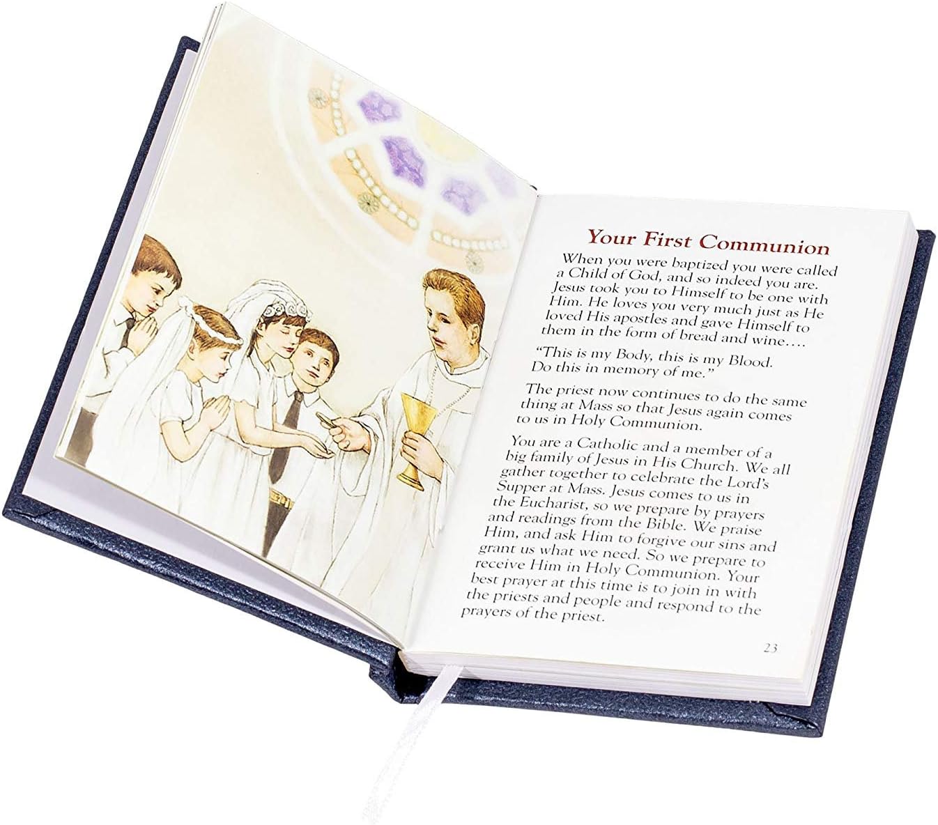 First Communion 5" H Book- White