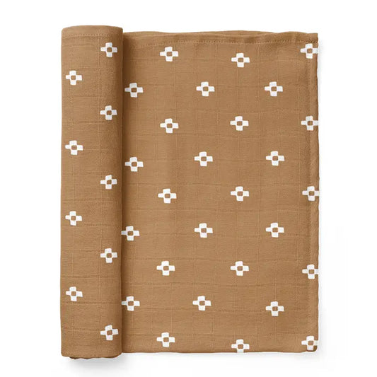Boho Square Brown Baby Blanket