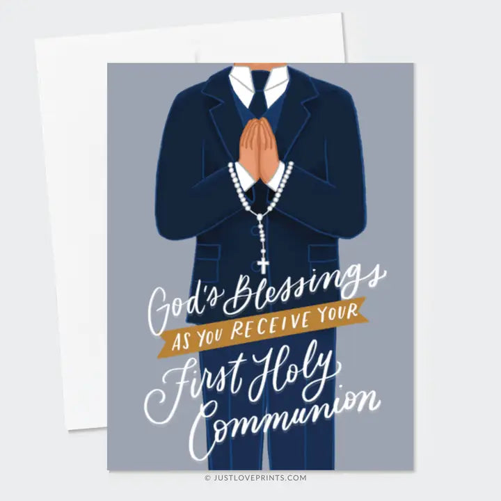 Boy First Holy Communion Greeting Card