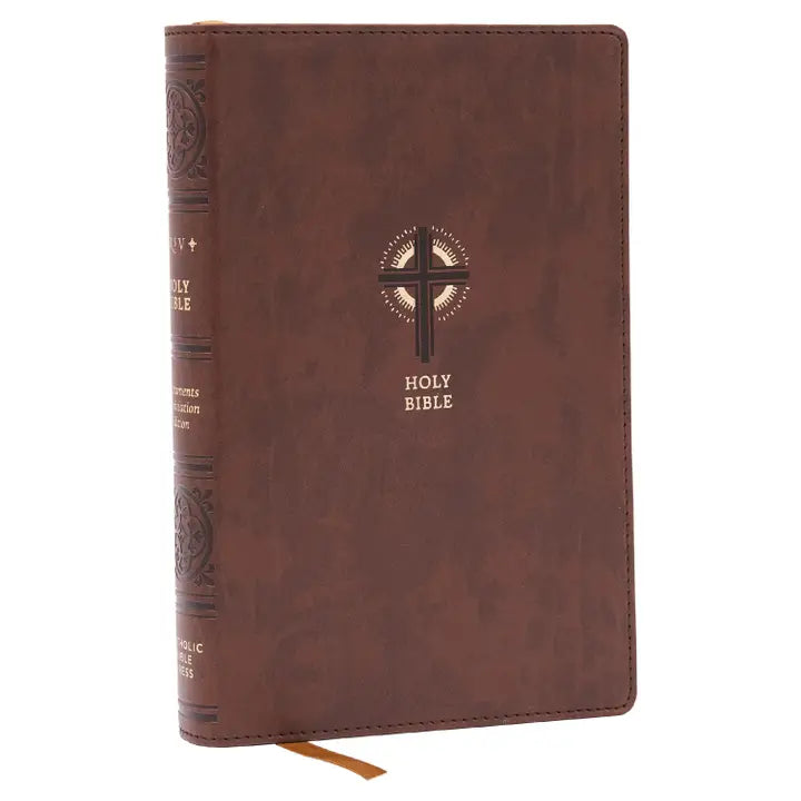 Nrsvce Sacraments of Initiation Catholic Bible, Brown Leather