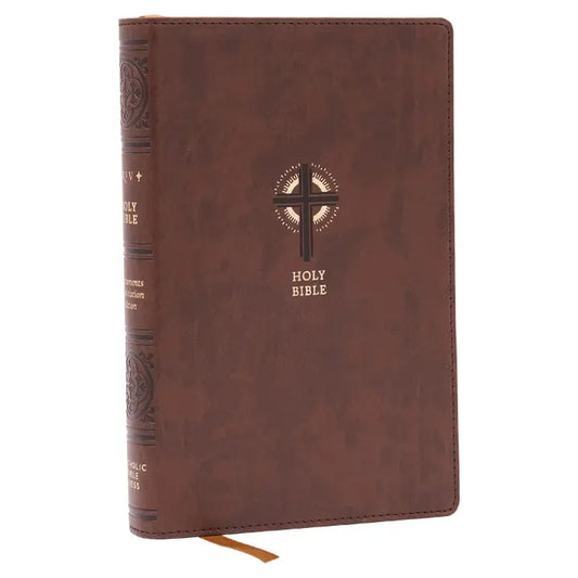 Nrsvce Sacraments of Initiation Catholic Bible, Brown Leather