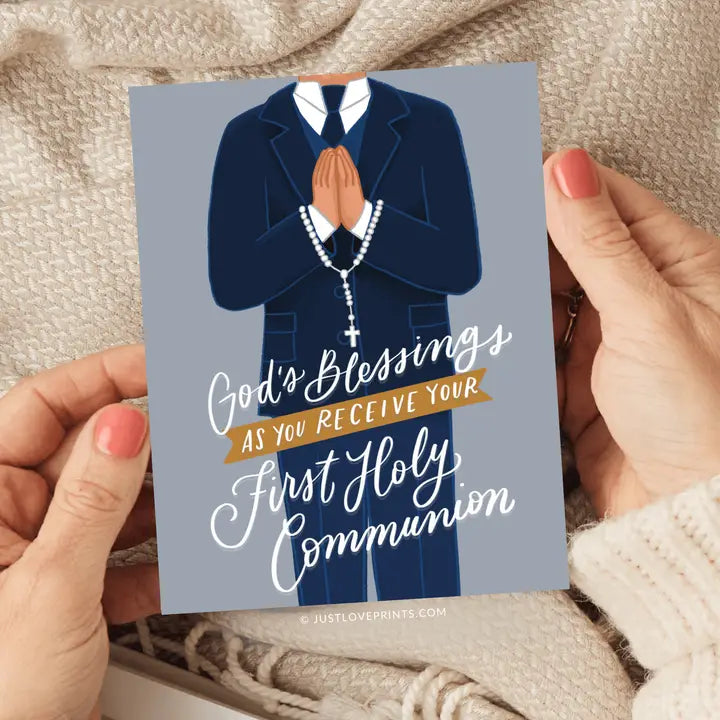 Boy First Holy Communion Greeting Card