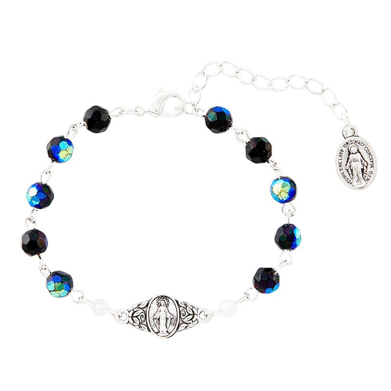 Beautiful Miraculous Rosary Bracelet - Jet