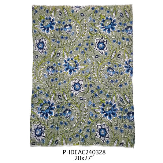 Plumbago Botanical Print Cotton Towel