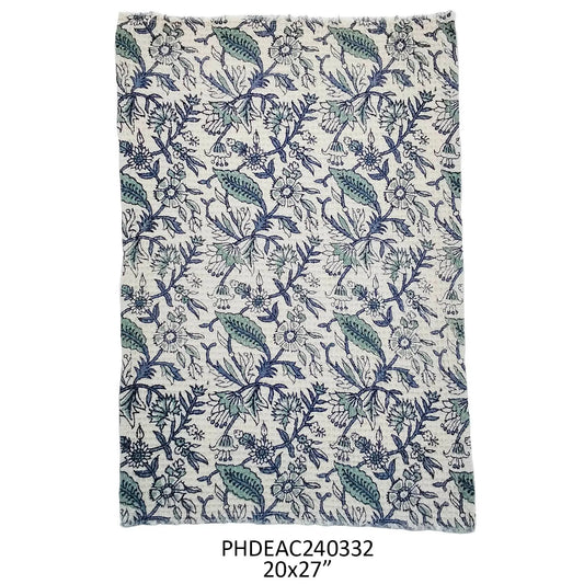 Cornflower Botanical Print Cotton Dish Towel