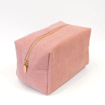 Corduroy Cosmetic Bag- Rose