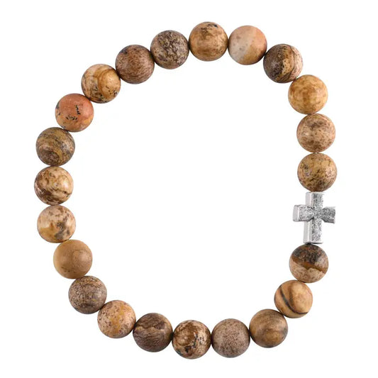 Bracelet Jasper Stone with Cross