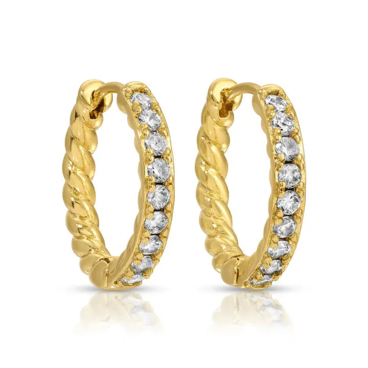 Large Cz Twist Huggies