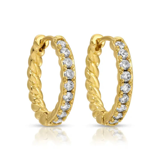 Large Cz Twist Huggies