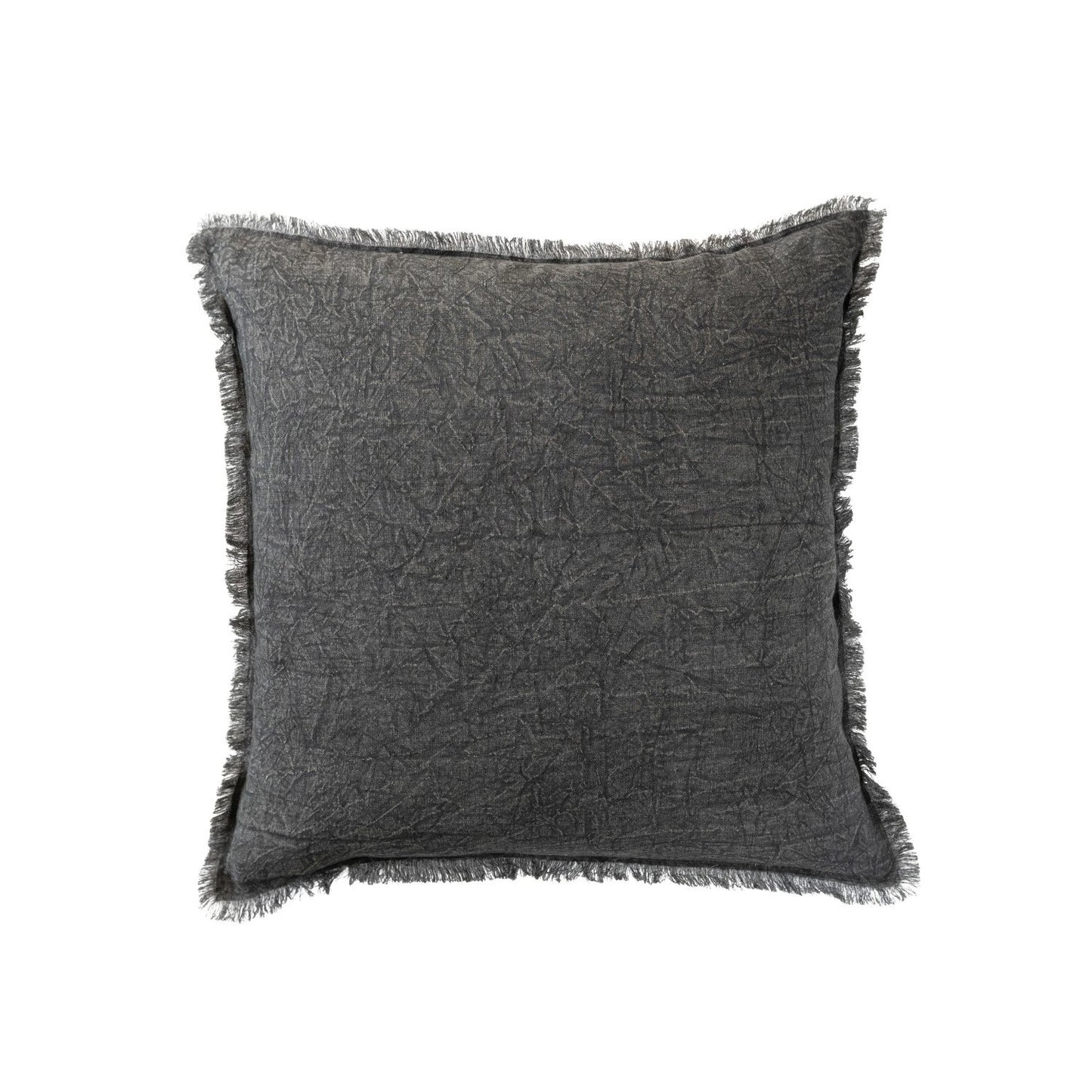 20" Square Stonewashed Linen Pillow w/ Fringe