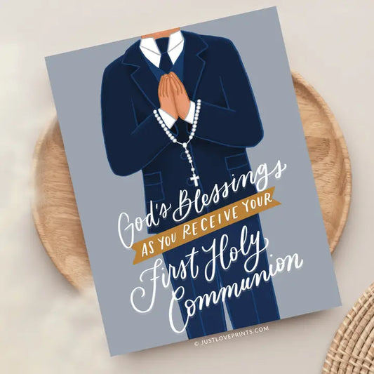 Boy First Holy Communion Greeting Card