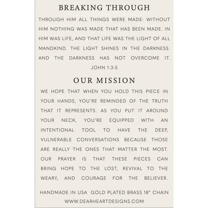 Breaking Through Necklace Jesus | John 1:3