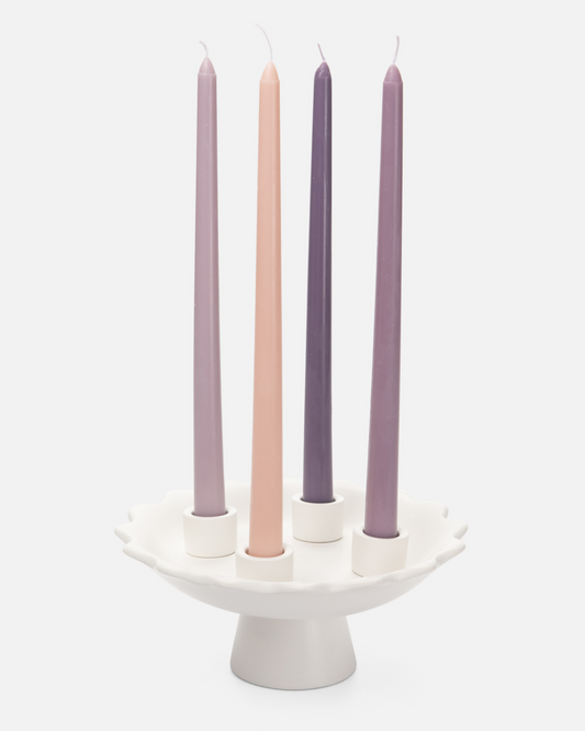 White Scalloped Advent Wreath