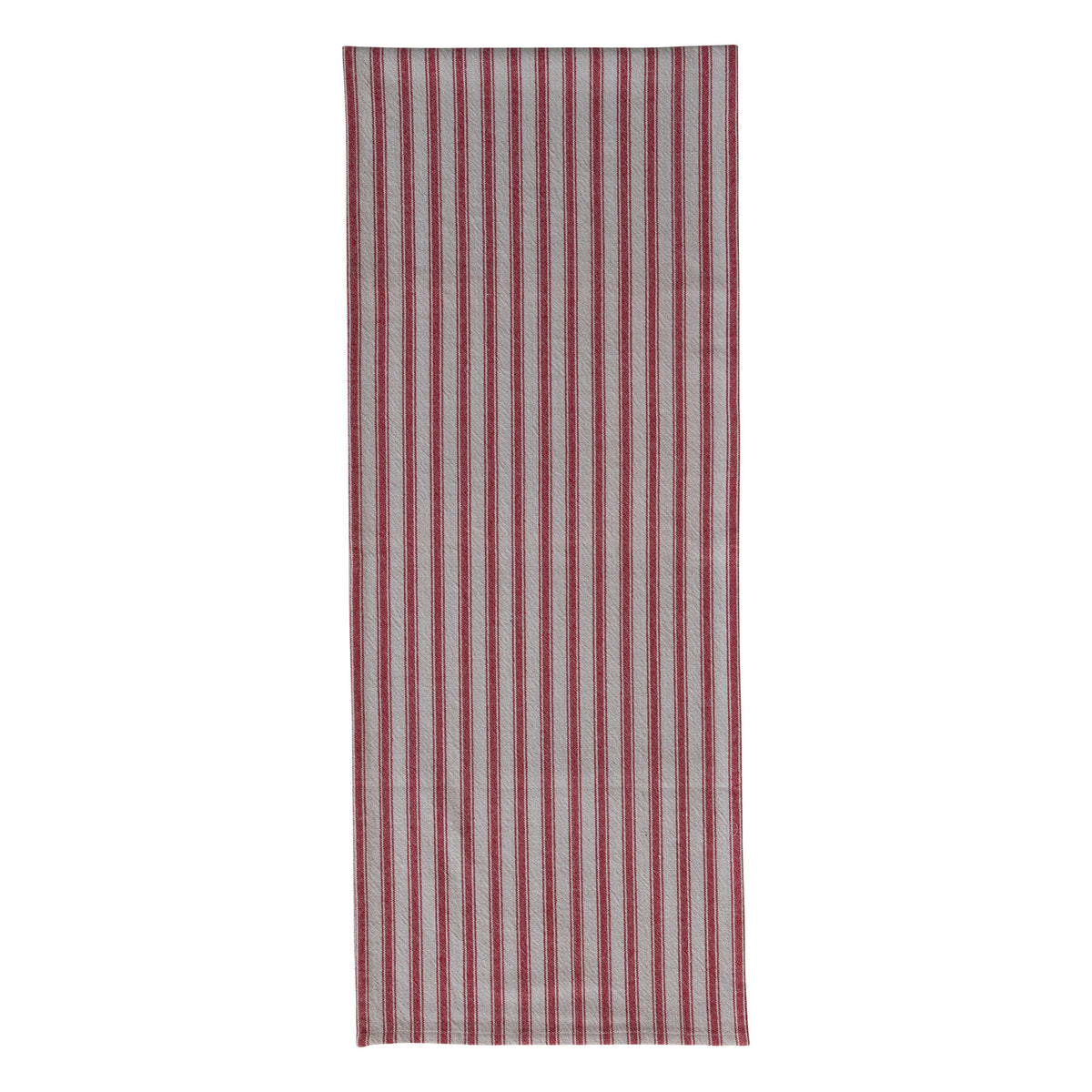 72"L x 14"W Woven Cotton Striped Table Runner, Red & Natural