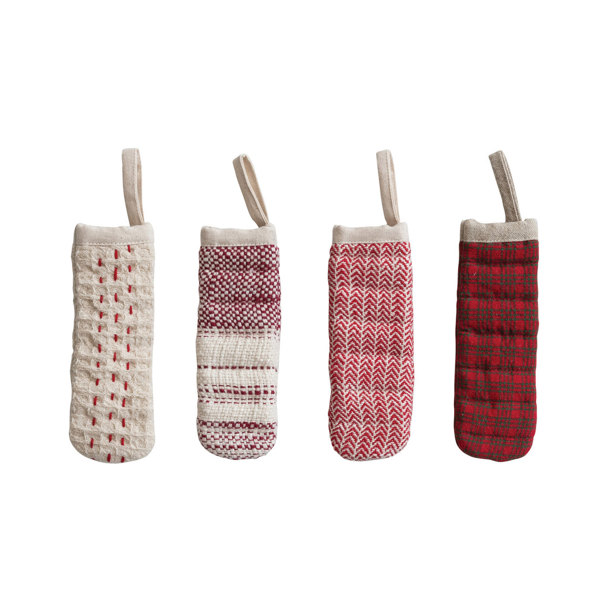 Pot Handle Cover with Hand-Embroidered Kantha Stitch, 4 Styles