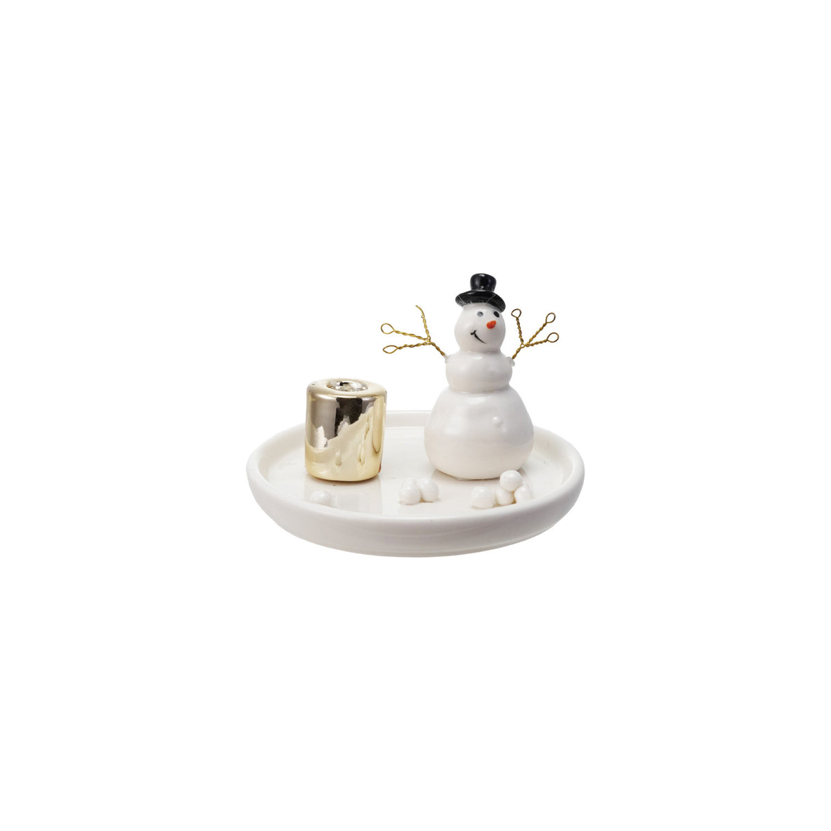 Stoneware & Wire Taper Holder with Electroplating (Holds 1/2" Taper)